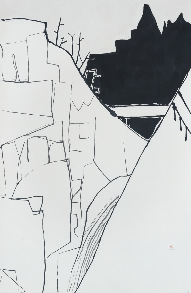 장병언, structure landscape 113, ink_on_paper, painting, 2026
